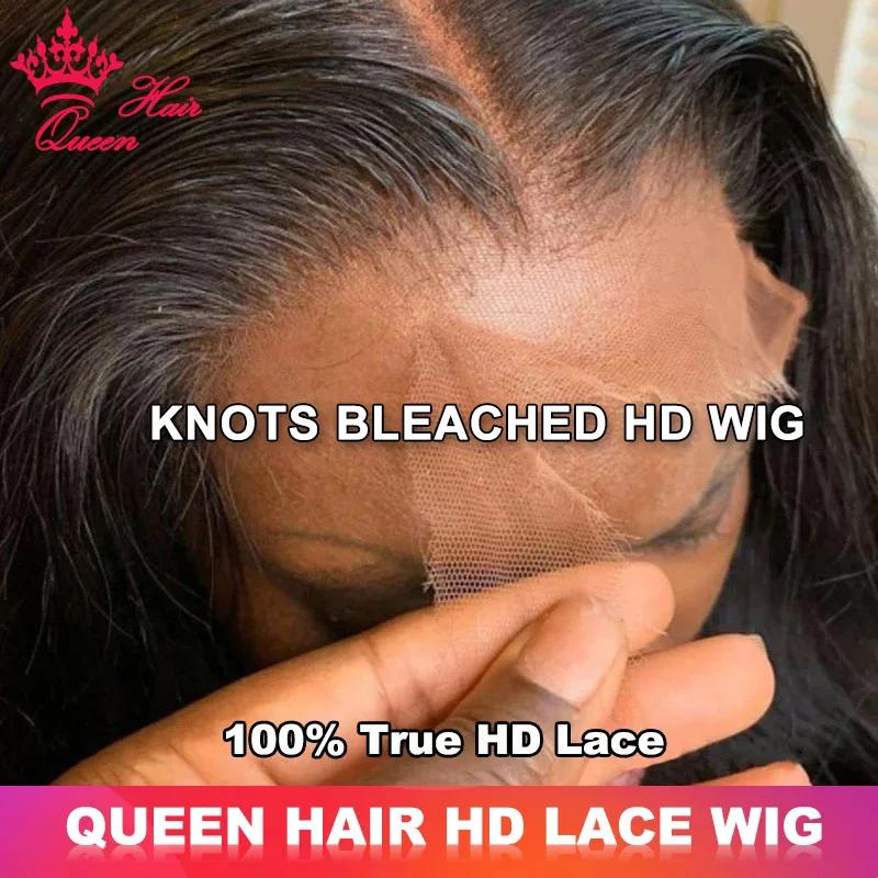 Knots bleached Wig Queen Hair Real HD Lace Wig Raw Human Hair FULL Frontal Closure HD Melt Skin Lace Wig Straight /
